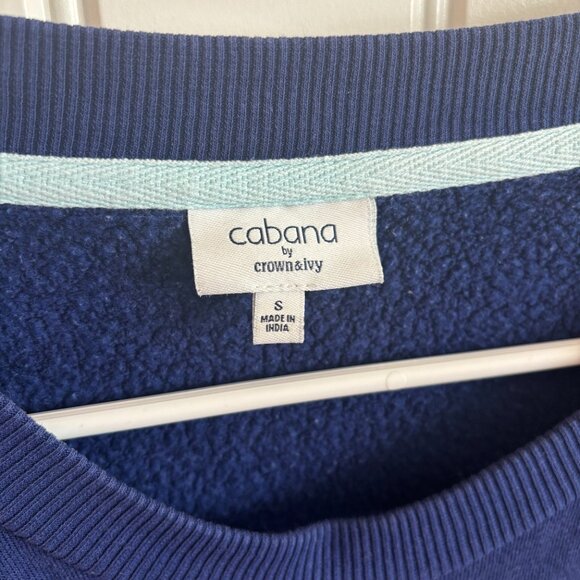 Cabana by Crown & Ivy Navy Rainbow Striped Pullover - Picture 3 of 3